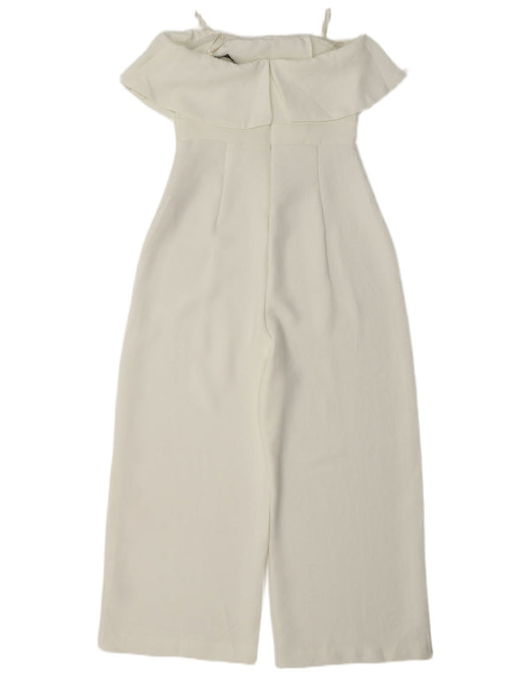 Tuta senza spalline da donna Zara UK 8 Small Poliestere bianco