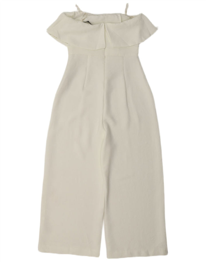 Tuta senza spalline da donna Zara UK 8 Small Poliestere bianco