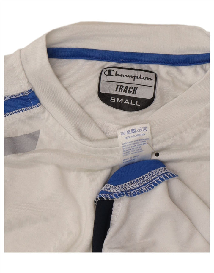 Champion Maglia da uomo vestibilità ampia a maniche lunghe piccola in poliestere color block bianco