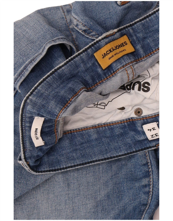 Jack & Jones Uomo GLENN Slim Jeans W32 L34 Cotone Blu