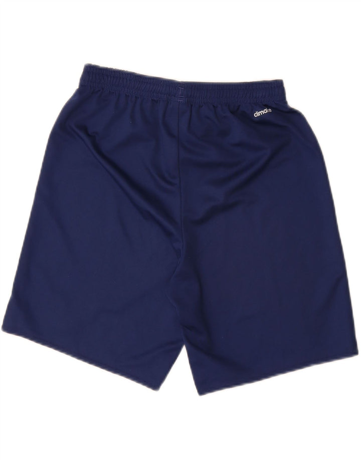 Pantaloncini sportivi ADIDAS da ragazzo Climalite 13-14 anni in poliestere blu navy
