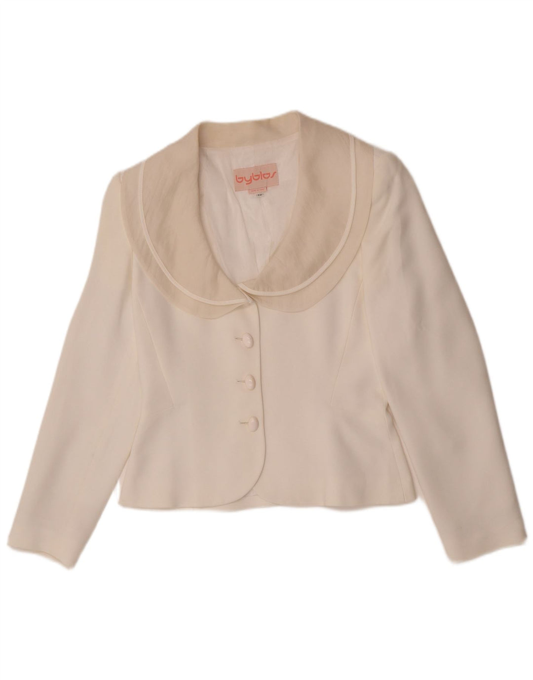 Giacca blazer a 3 bottoni da donna Byblos IT 42 Acetato bianco medio