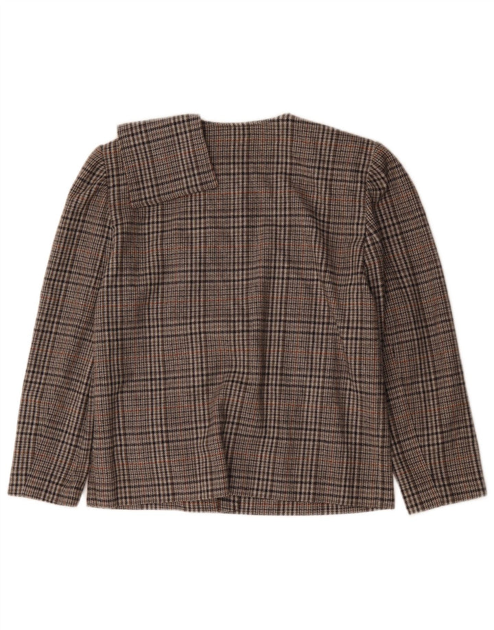Luisa Spagnoli Giacca Blazer a 2 Bottoni da Donna IT 44 Lana a quadri Marrone Medio