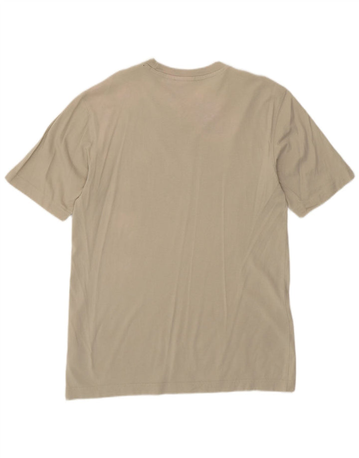 ADIDAS Mens T-Shirt Top Small Beige Cotton