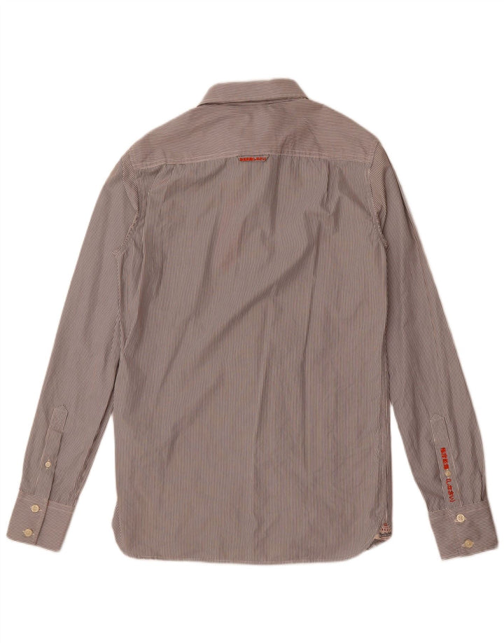 Camicia da uomo Superdry in cotone gessato grigio medio