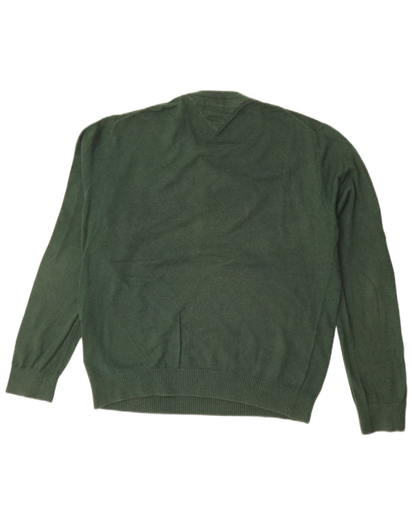 Maglione maglione girocollo da uomo Tommy Hilfiger grande cotone verde