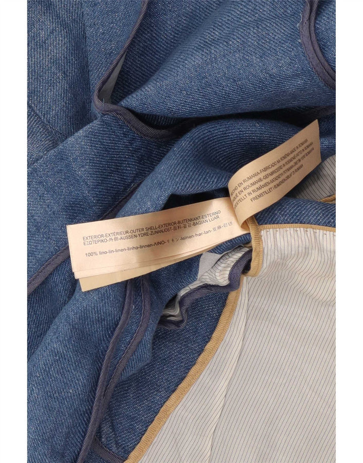 Giacca blazer da donna a 1 bottone Massimo Dutti EU 38 piccolo lino blu
