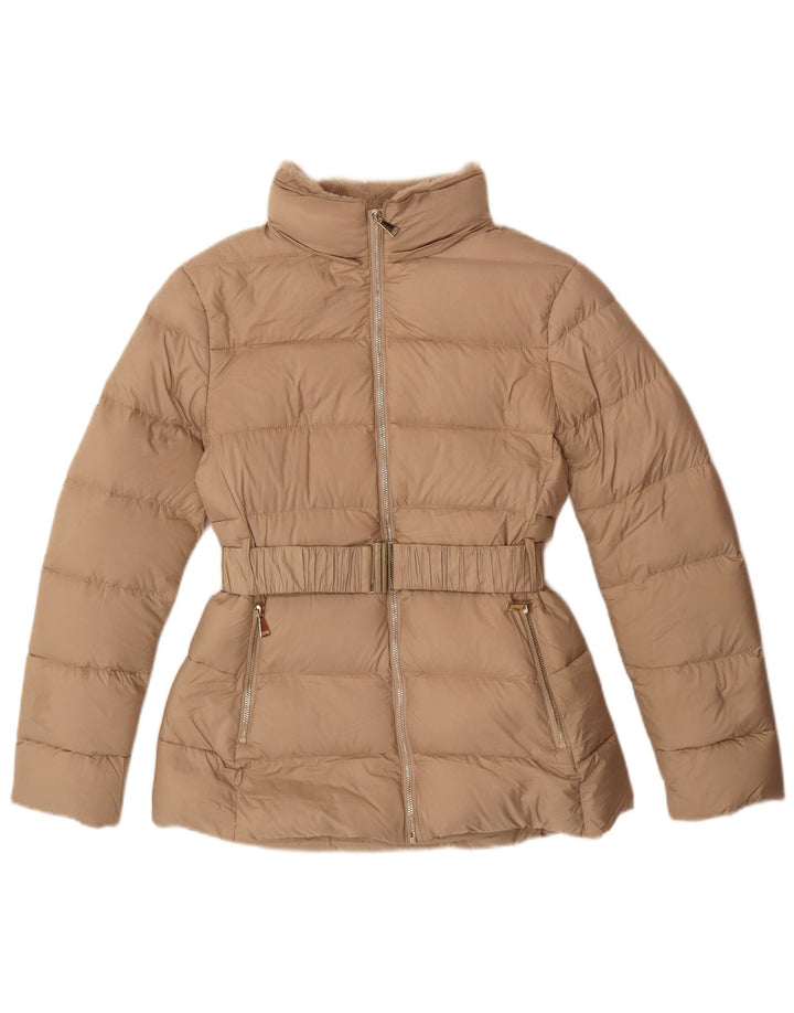 Giacca imbottita da donna Zara UK 10 Small Beige Poliestere