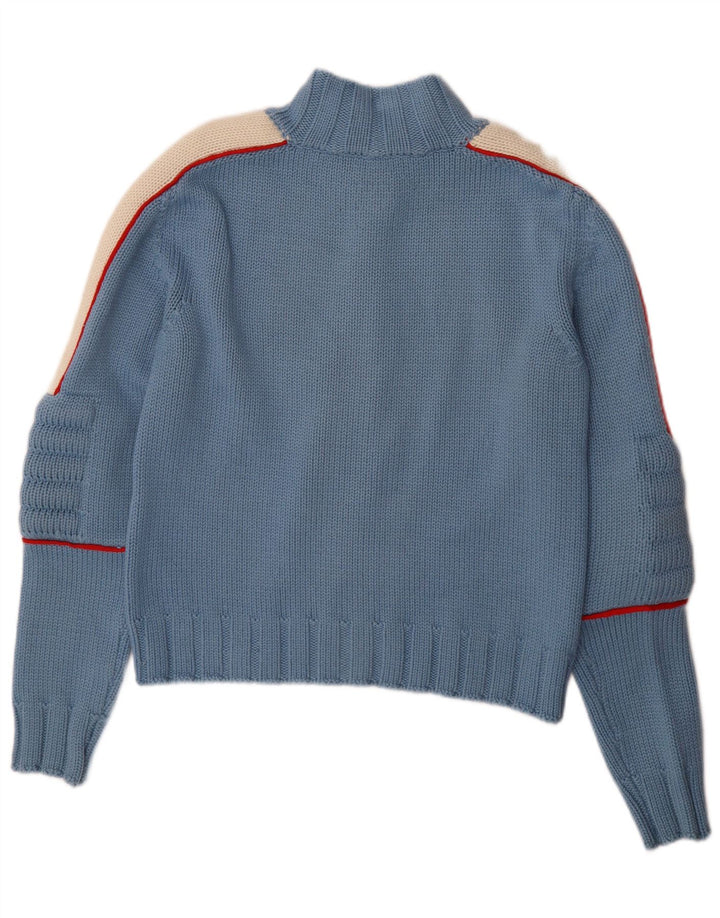 Vuarnet Maglione cardigan con zip intera da uomo grande blocco colore blu