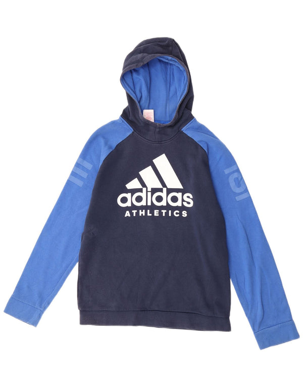 Felpa con cappuccio grafica da uomo Adidas Small Colorblock blu navy