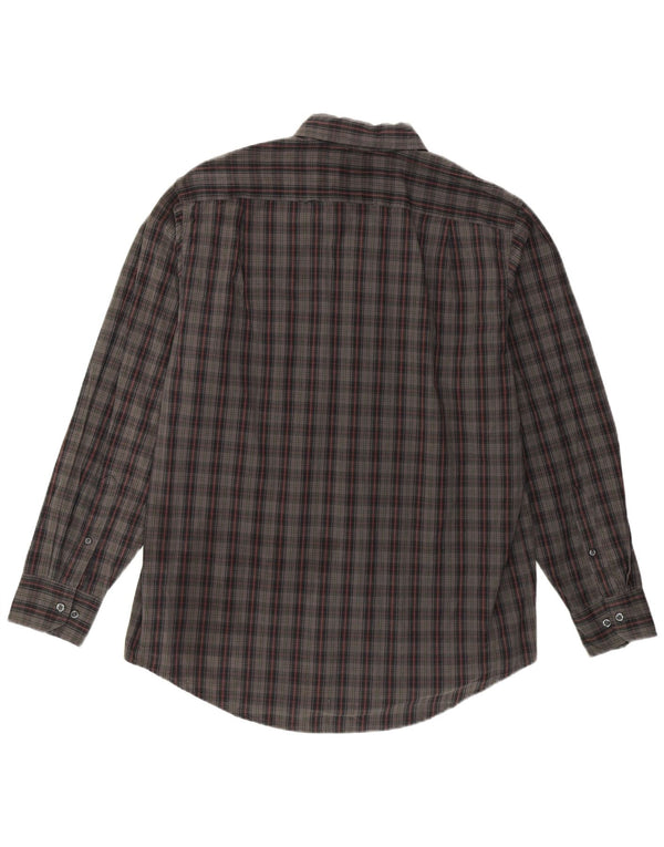 Camicia a quadri da uomo Izod in cotone a quadri grigio medio