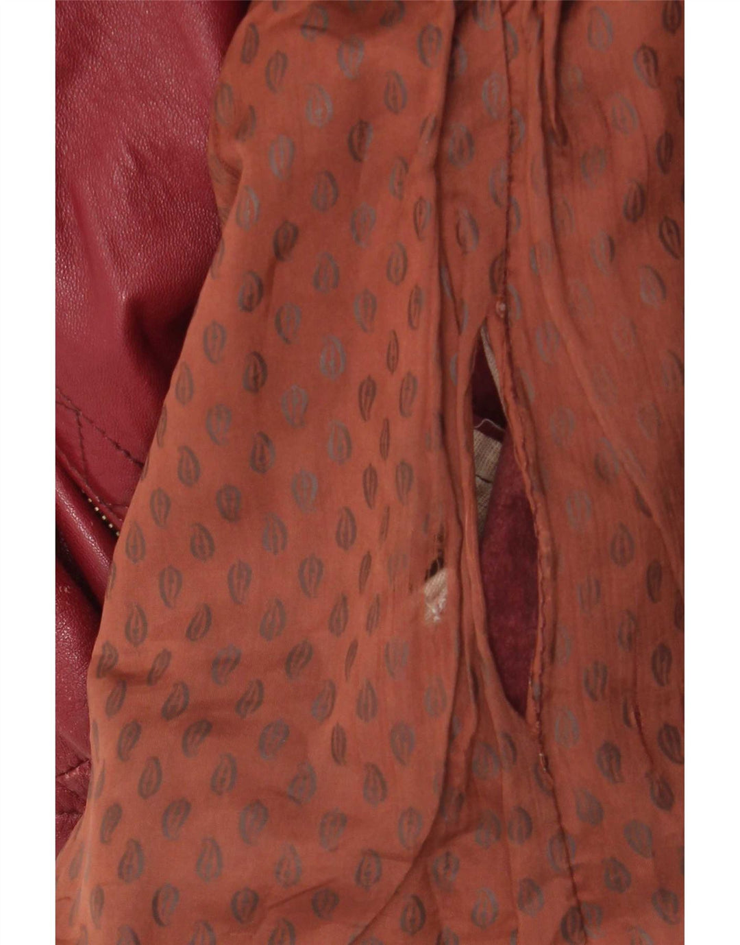 Giacca da motociclista in pelle oversize da donna vintage EU 38 Borgogna media
