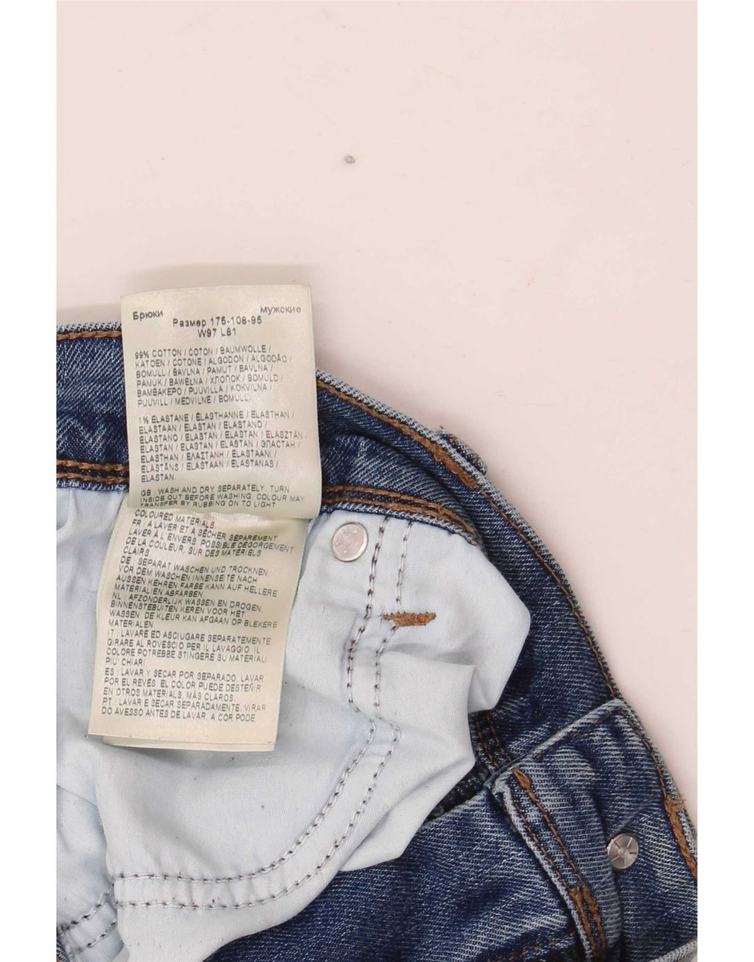 Jeans dritti da uomo Wrangler vestibilità regolare W38 L32 cotone blu