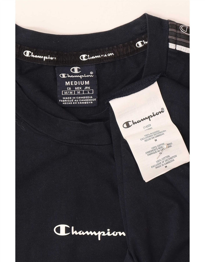 T-shirt grafica da uomo Champion Top in cotone blu navy medio