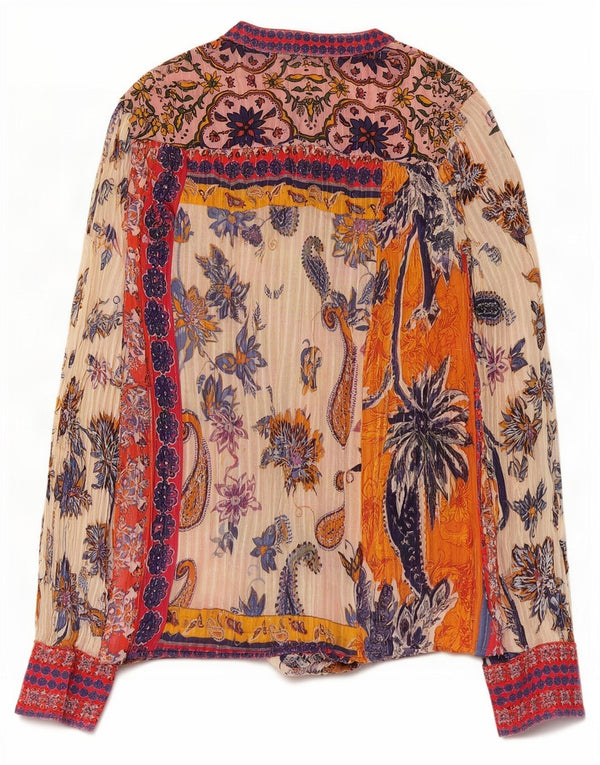 Desigual Camicia da donna Camicetta UK 12 Cotone Paisley medio multicolore