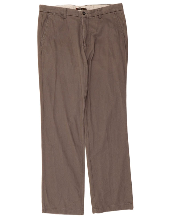 Pantaloni chino dritti da uomo Dockers W36 L34 cotone grigio