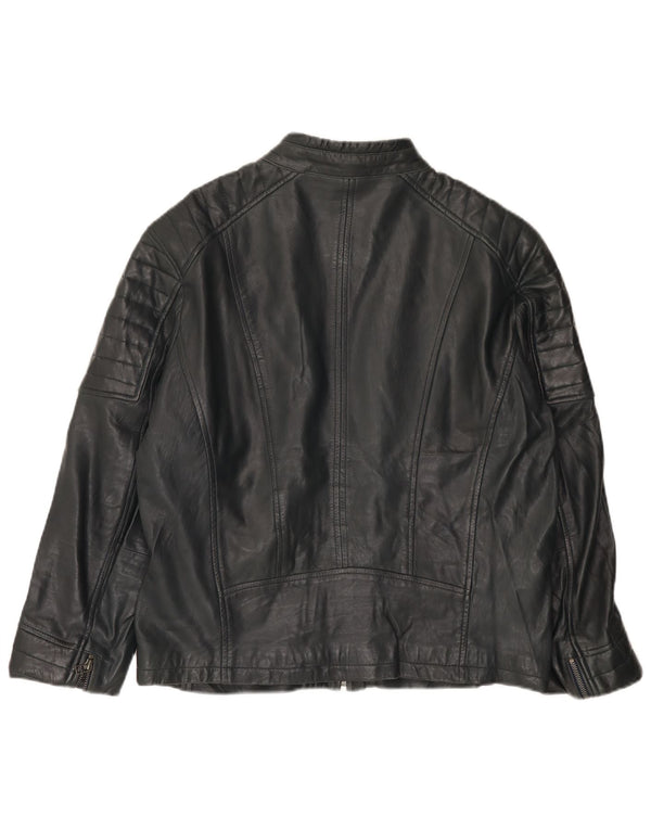 Giacca da motociclista in pelle da donna Rockhill EU 54 5XL Pelle di agnello blu navy