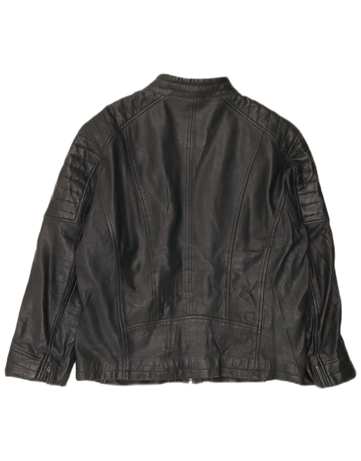 Giacca da motociclista in pelle da donna Rockhill EU 54 5XL Pelle di agnello blu navy
