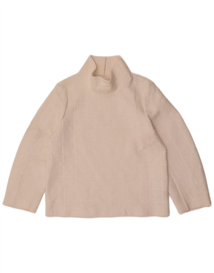 Cos Top da donna a maniche lunghe UK 14 Poliestere medio a quadri bianchi