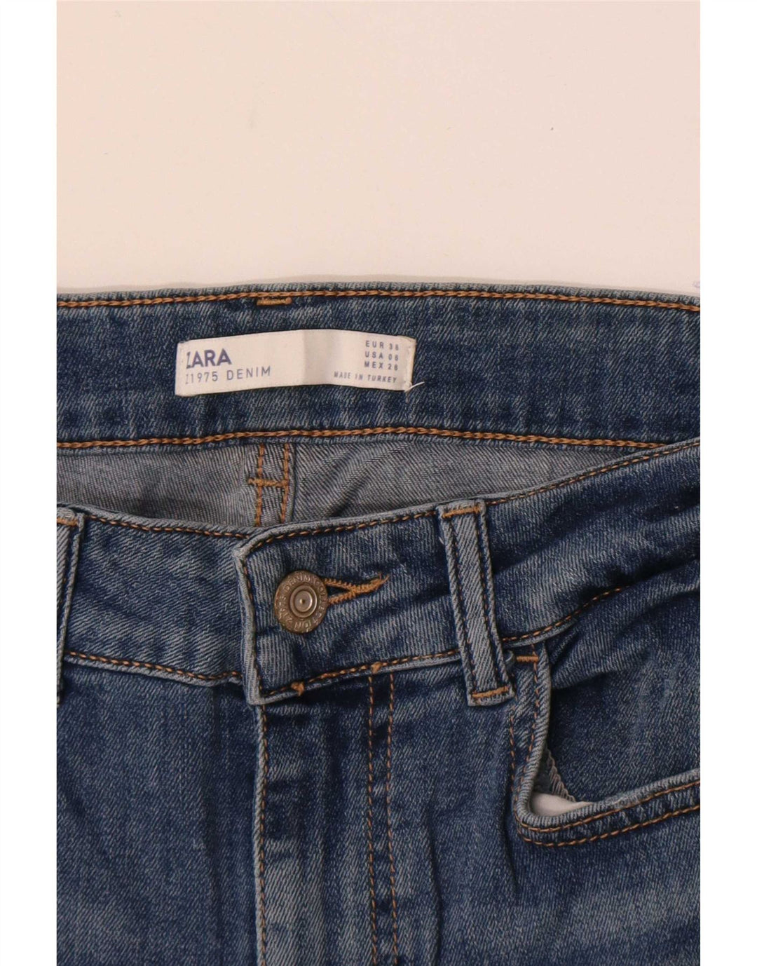 Jeans slim da donna Zara EU 38 Small W28 L28 Blu