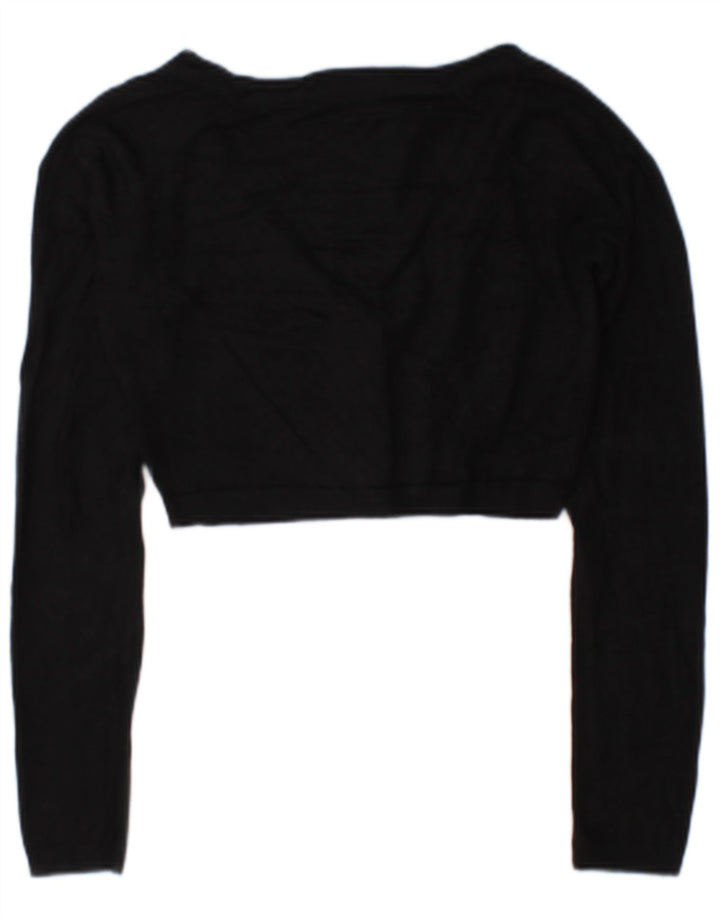 Maglione cardigan corto da donna Zara UK 12 viscosa nera media