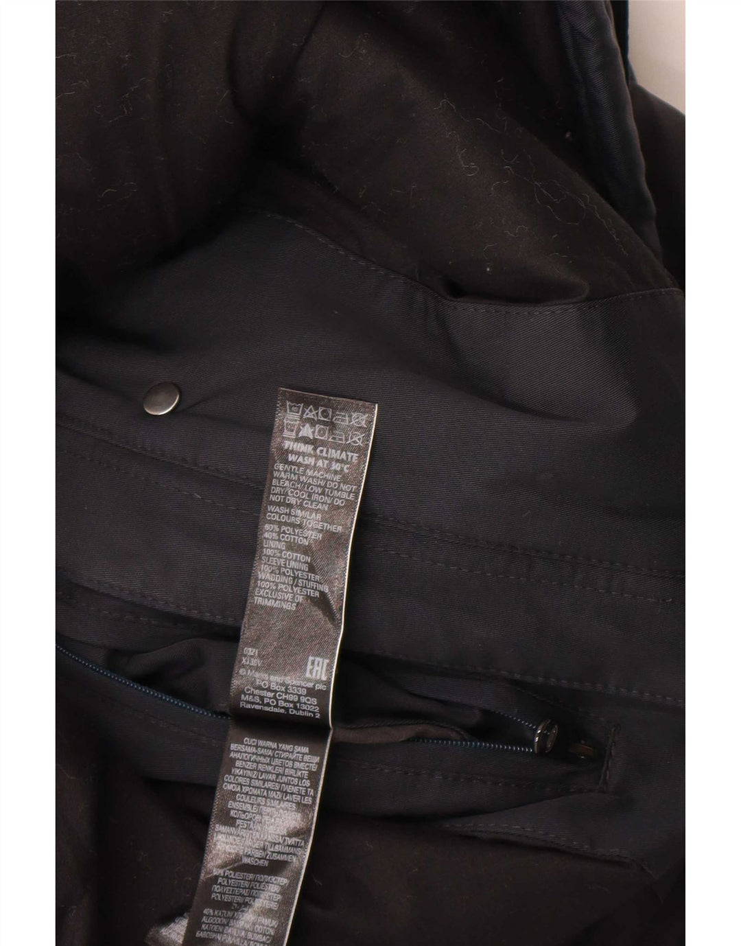 Giacca utilitaria con cappuccio da uomo Marks & Spencer UK 40 grande poliestere nero