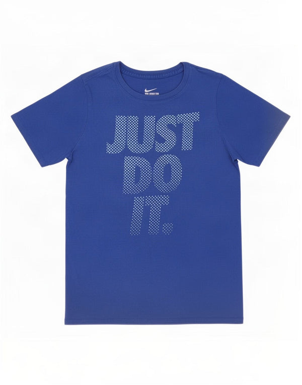 T-shirt grafica Nike da bambino con taglio atletico, 12-13 anni, grande in cotone blu