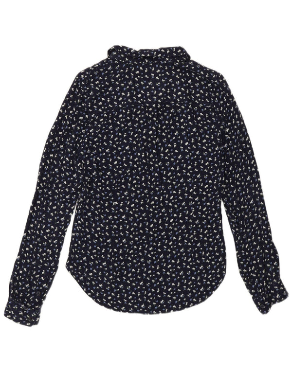Camicia da donna Superdry UK 6 XS Blu navy floreale in cotone