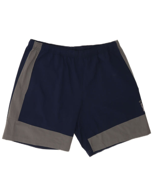 Pantaloncini sportivi Reebok da uomo XL blu navy in poliestere color block