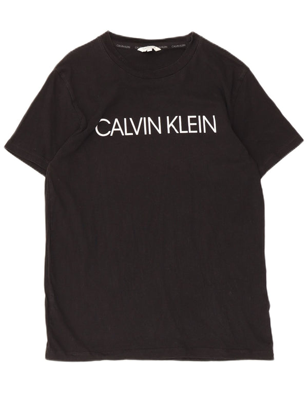 Calvin Klein Mens Graphic T-Shirt Top Small Black Cotton