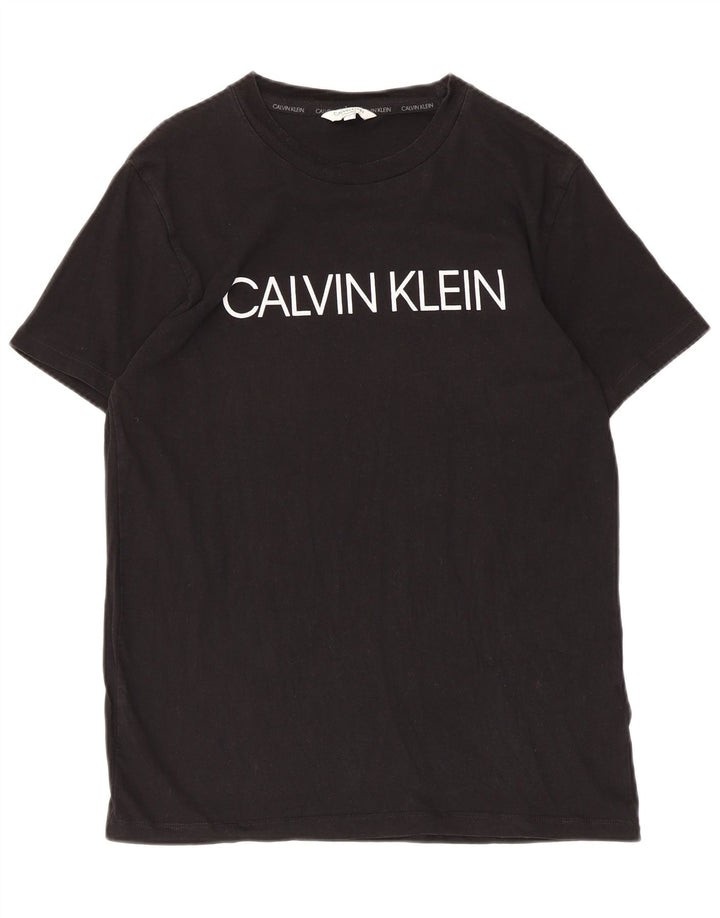 T-shirt grafica da uomo Calvin Klein Top piccola in cotone nero