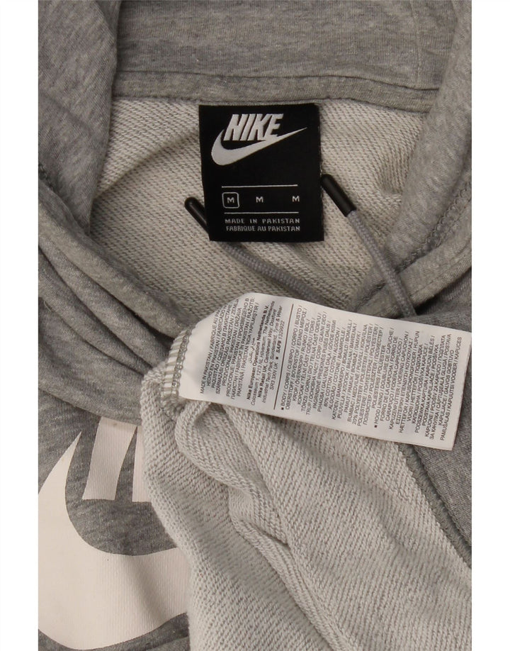 NIKE Felpa con cappuccio grafica da uomo in cotone grigio medio screziato
