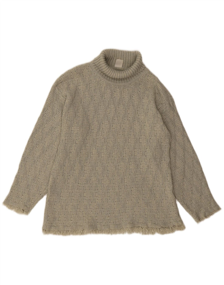 VINTAGE Womens Roll Neck Jumper Sweater UK 14 Large Grey