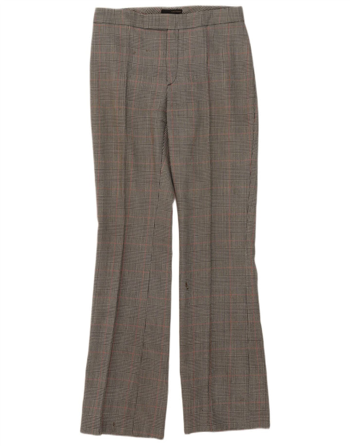Pantaloni da abito bootcut da donna Zara EU 38 Small W28 L32 Lana pied de poule grigia