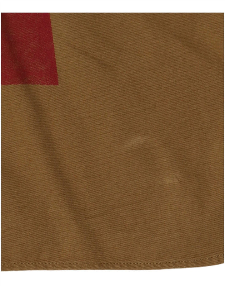 Camicia senza maniche militare vintage da uomo XL in cotone kaki