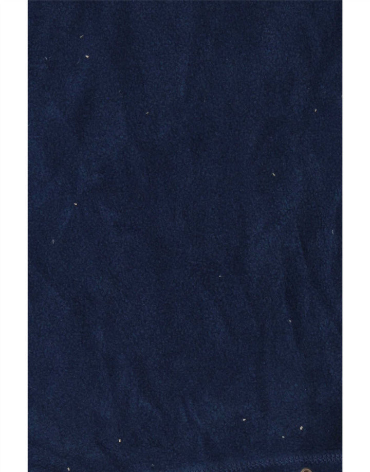 Maglione in pile da uomo Asics con zip e collo XL in poliestere blu navy