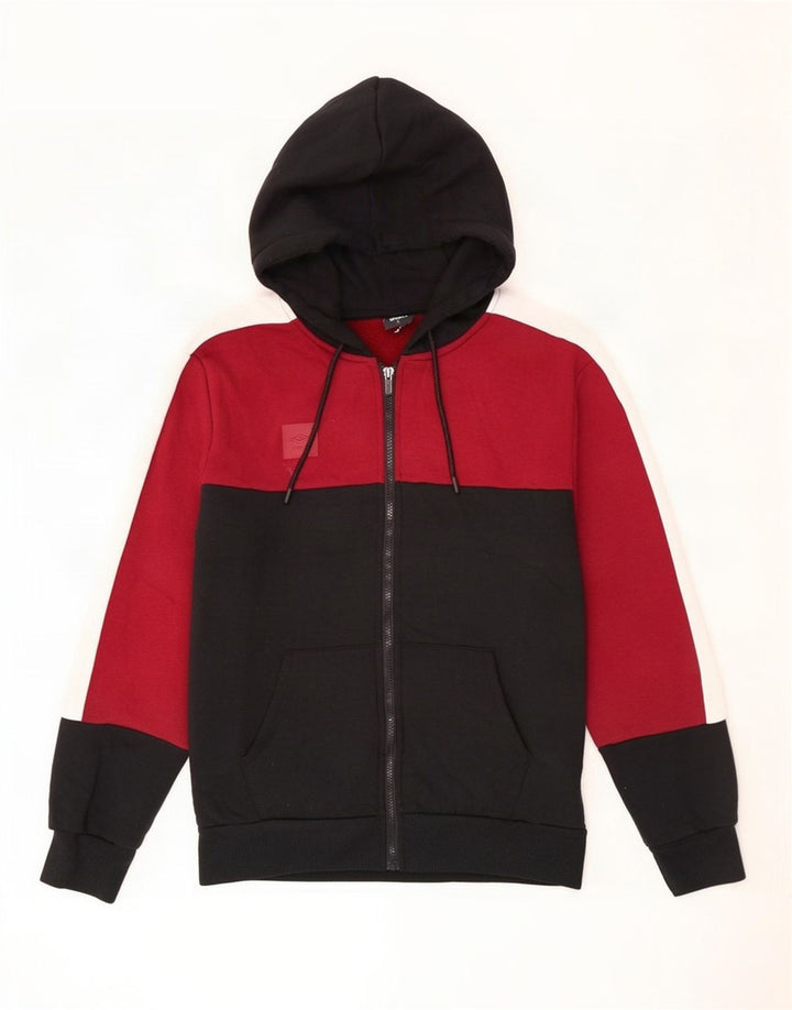 Felpa con cappuccio e zip Umbro da uomo XL in poliestere color block nero
