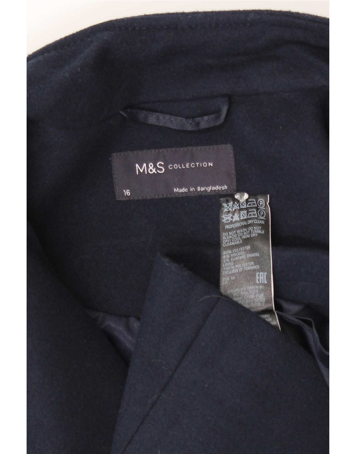Soprabito da donna Marks & Spencer UK 16 grande poliestere blu navy