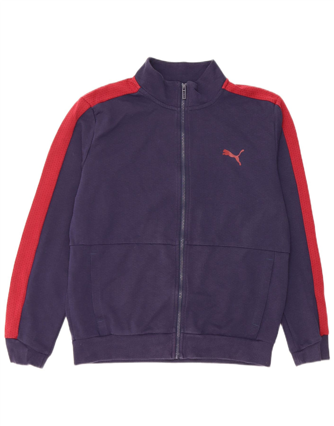 Giacca da tuta da uomo Puma in cotone color block medio blu navy