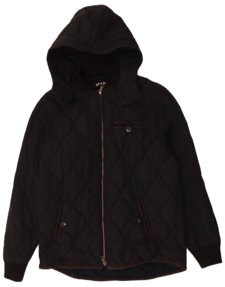 Giacca imbottita con cappuccio da uomo LYLE & SCOTT UK 40 grande cotone nero