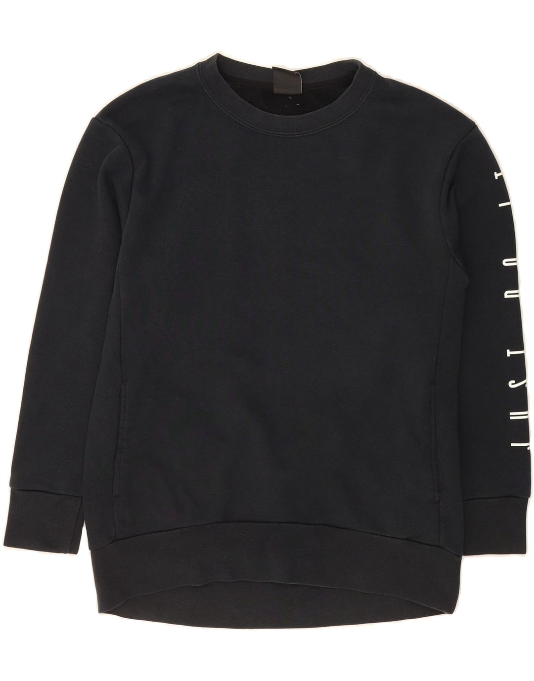 NIKE Womens Longline Oversized Graphic Sweatshirt Jumper UK 6 XS Black Vintage Nike and Second-Hand Nike from Messina Hembry 