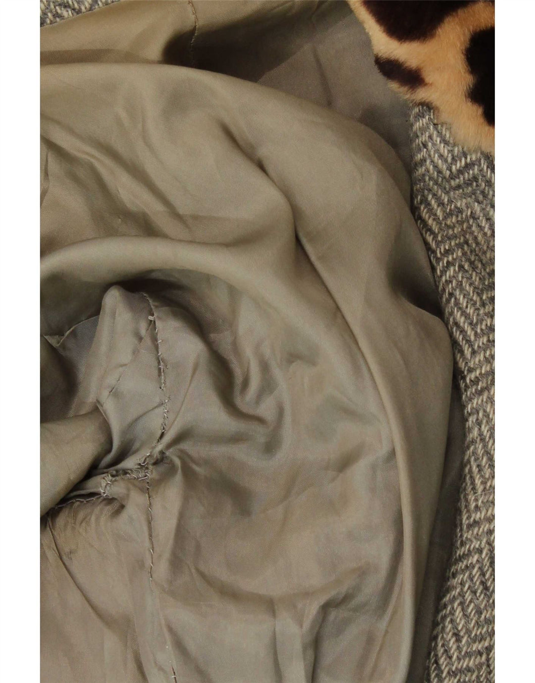 Set gonna vintage da donna in 2 pezzi IT 44 medio W28 grigio a spina di pesce