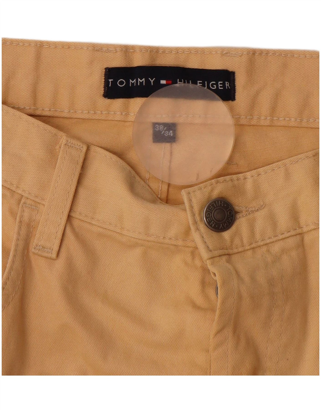 TOMMY HILFIGER Pantaloni casual dritti da uomo W38 L31 Cotone beige