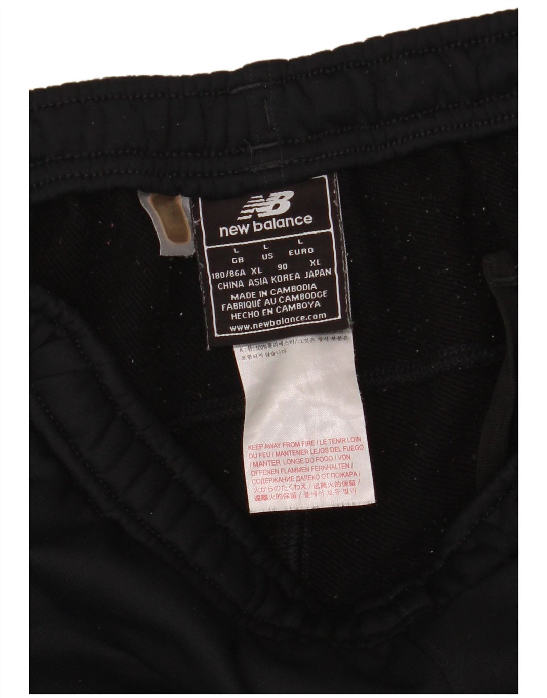 Pantaloni da tuta da uomo New Balance Large in poliestere nero