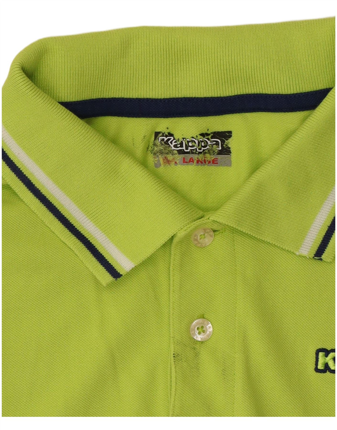 KAPPA Mens Polo Shirt Large Green Cotton