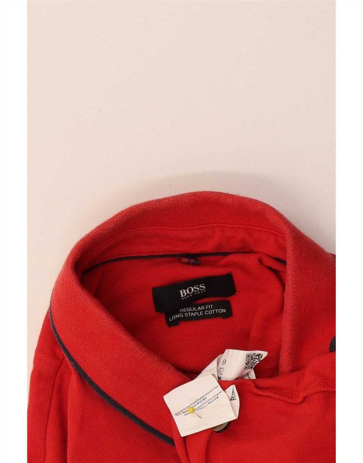 Polo Hugo Boss da uomo con vestibilità regolare, taglia grande, in cotone rosso