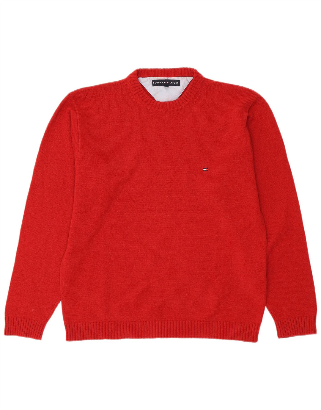 TOMMY HILFIGER Maglione da uomo girocollo grande lana rossa