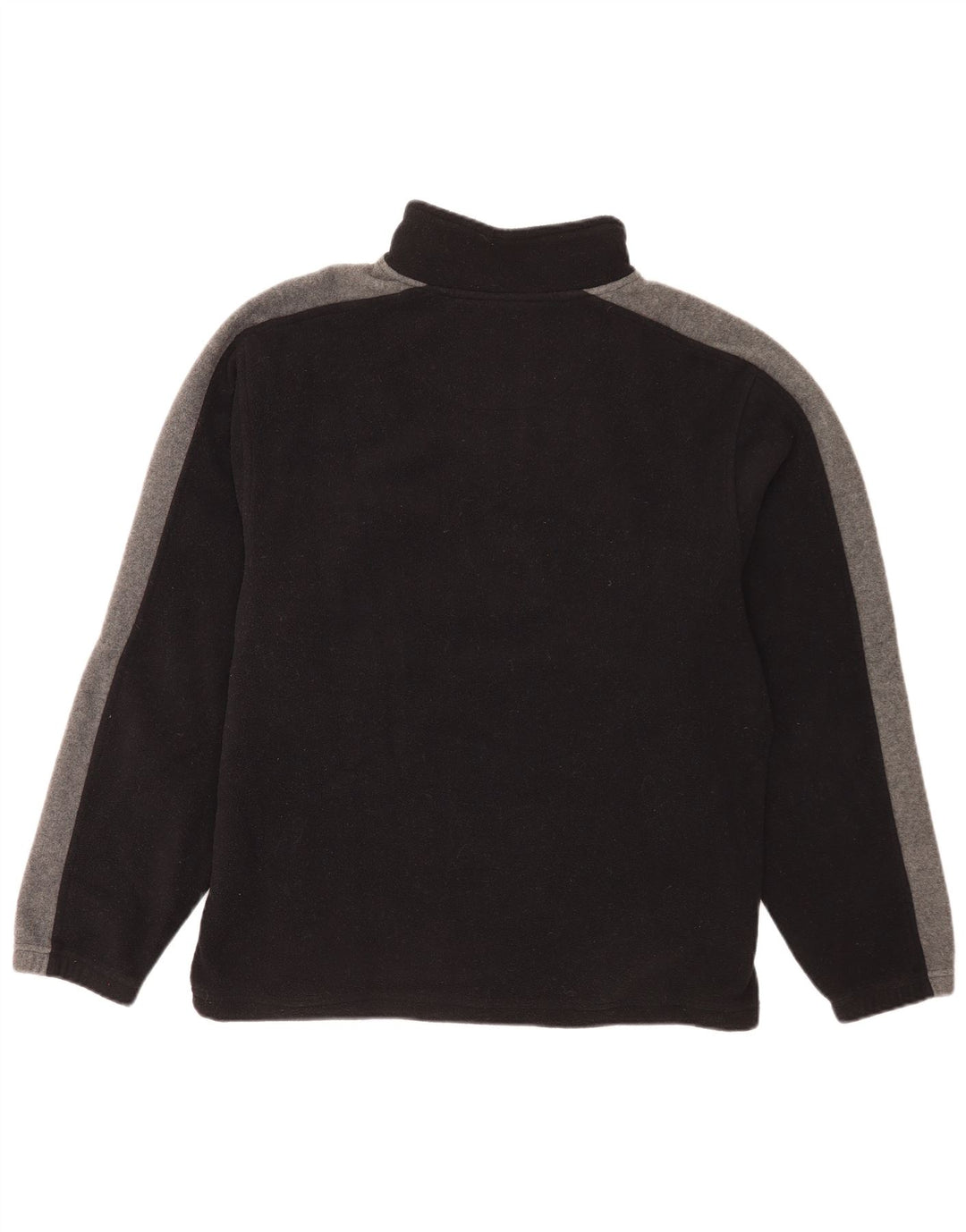 Maglione in pile da uomo Barisal con zip grafica e collo XL in poliestere color block nero