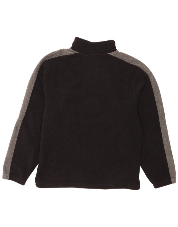 Maglione in pile da uomo Barisal con zip grafica e collo XL in poliestere color block nero