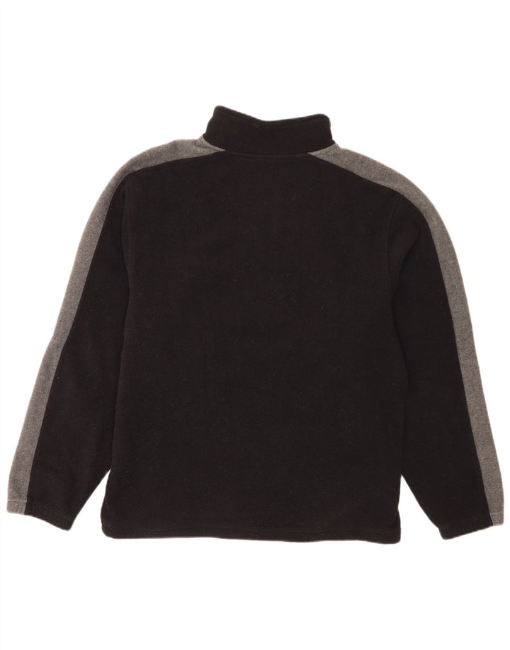 Maglione in pile da uomo Barisal con zip grafica e collo XL in poliestere color block nero